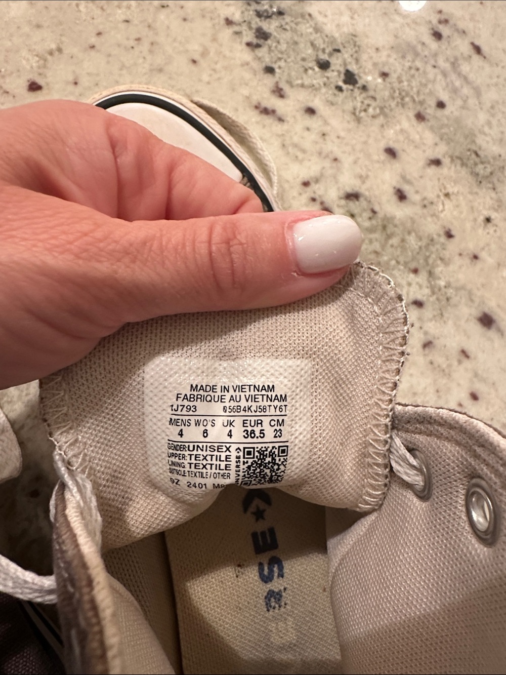 Converse High Top Sneakers - Taupe and White - Picture 5 of 5